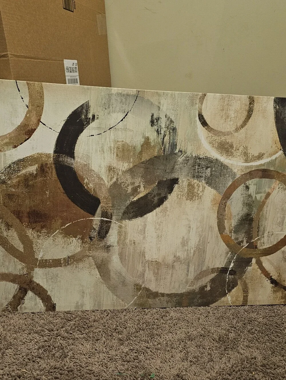 Abstract Circle Canvas Wall Art in Neutral Tones